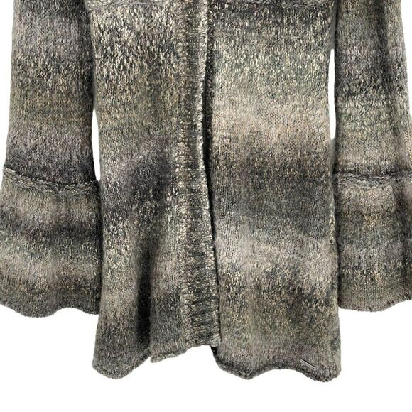 PrAna Amber Duster Sweater Cardigan Wool Blend Button Front Tan Gray Medium - Picture 7 of 14